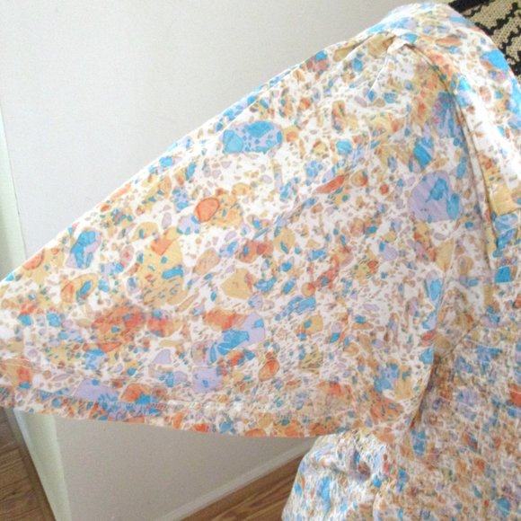 NWT Fat Face Lucia Mineral Top , Short Sleeve, Shirred Top, Multicolor, Size 14 - Picture 7 of 16